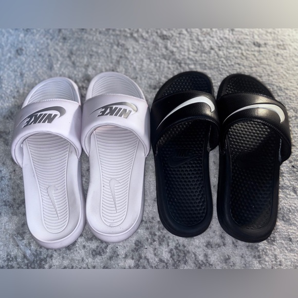 Nike Shoes - Bundle of 2 Pairs of Nike slides Pink pair and Black pair